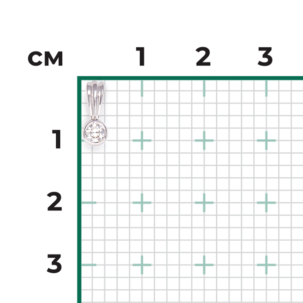 Подвеска из белого золота с бриллиантом 03-0271-00-101-1120-30
