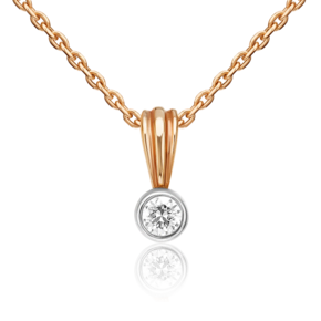 Подвеска из комбинированного золота с бриллиантом 03-0274-00-101-1111-30