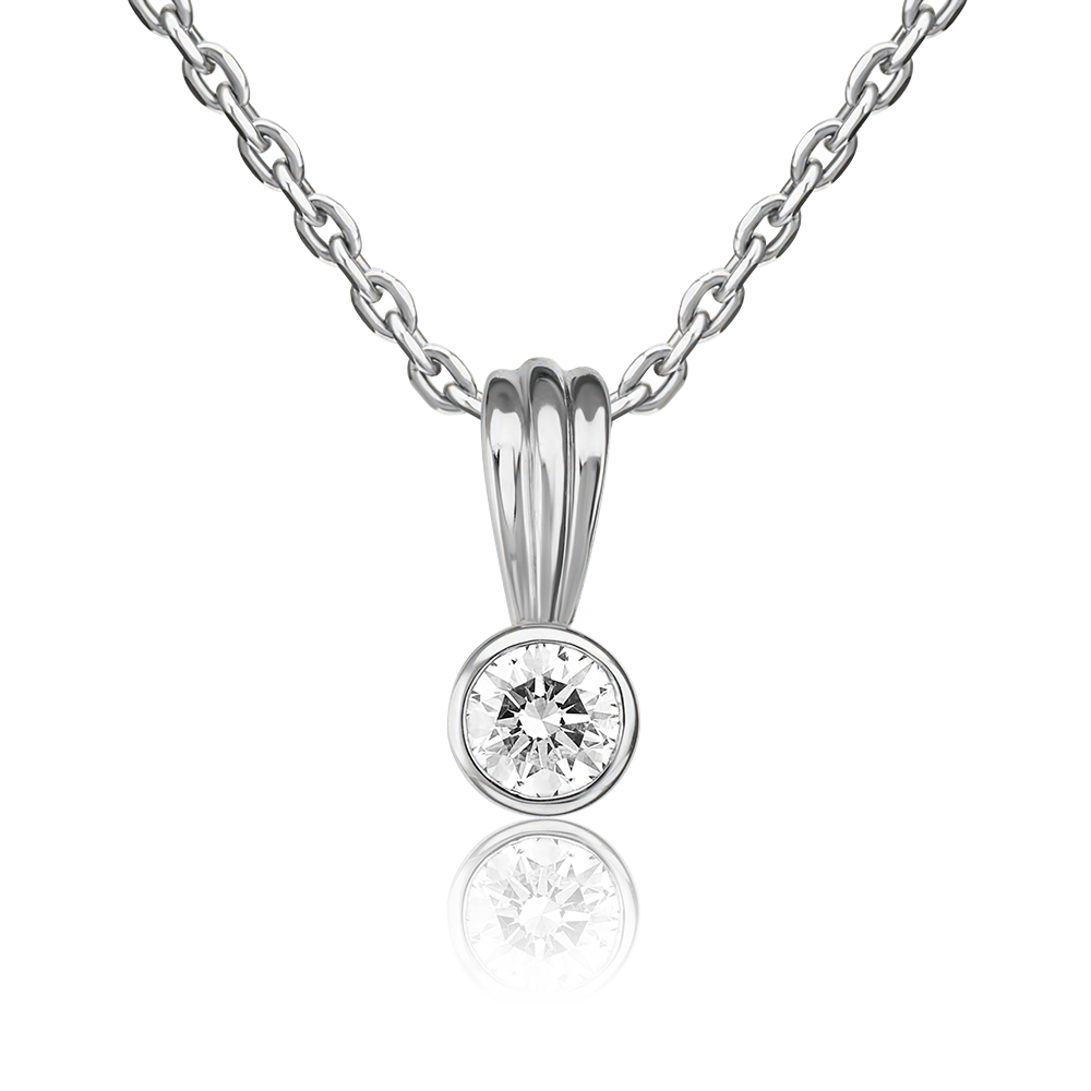 Подвеска из белого золота с бриллиантом 03-0275-00-101-1120-30