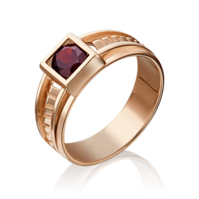 Печатка из красного золота с гранатом 01-5281-00-204-1110-57