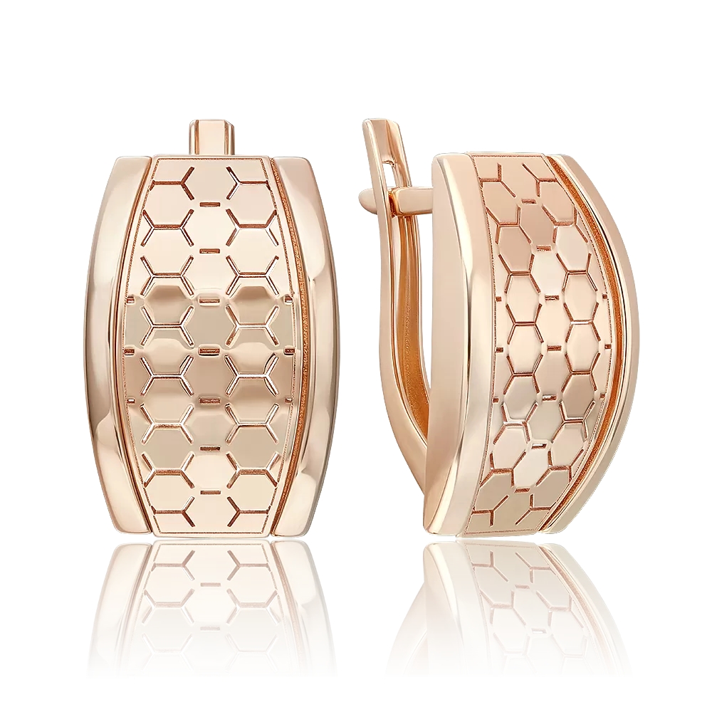 Серьги с английским замком из красного золота 02-5259-00-000-1110