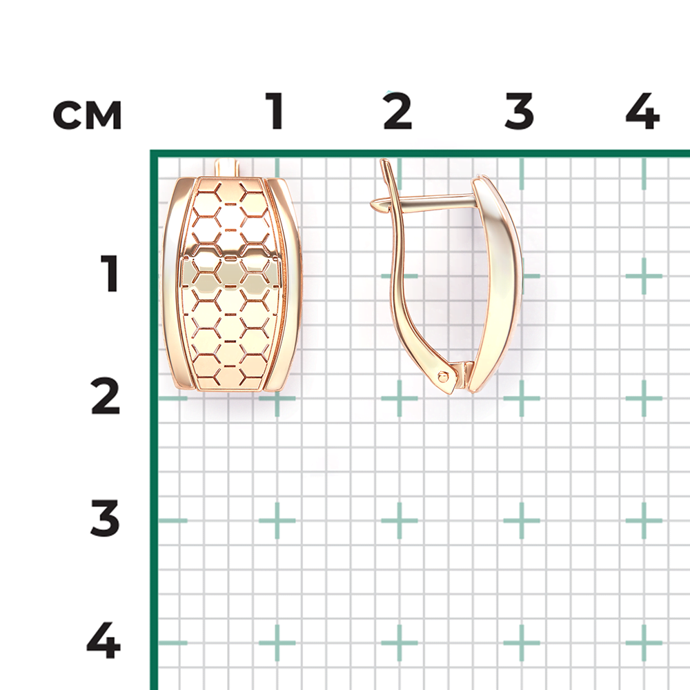 Серьги с английским замком из красного золота 02-5259-00-000-1110