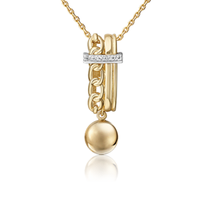 Подвеска «Стильная фантазия» из комбинированного золота с натуральными топазами white 03-3286-00-201-1121