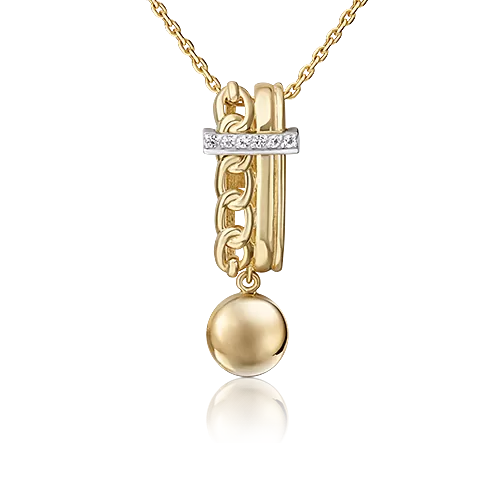 Подвеска «Стильная фантазия» из комбинированного золота с натуральными топазами white 03-3286-00-201-1121