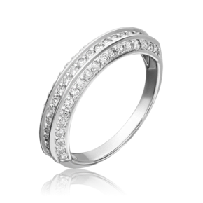 Кольцо из белого золота с бриллиантами