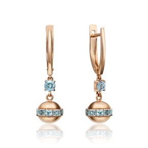 Серьги с английским замком из красного золота с топазами 02-4561-00-201-1110-46