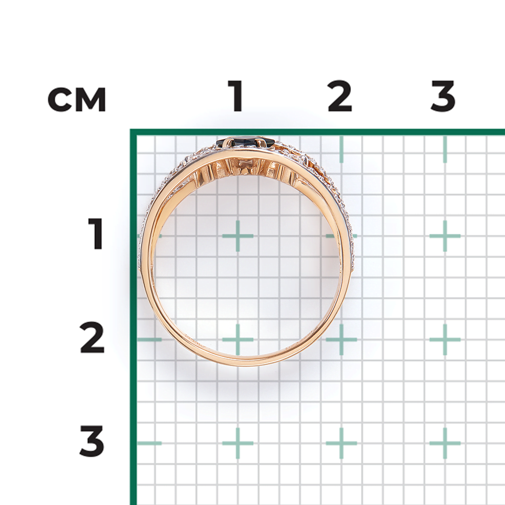 Кольцо из красного золота с сапфиром и бриллиантами 01-1423-00-105-1110-30