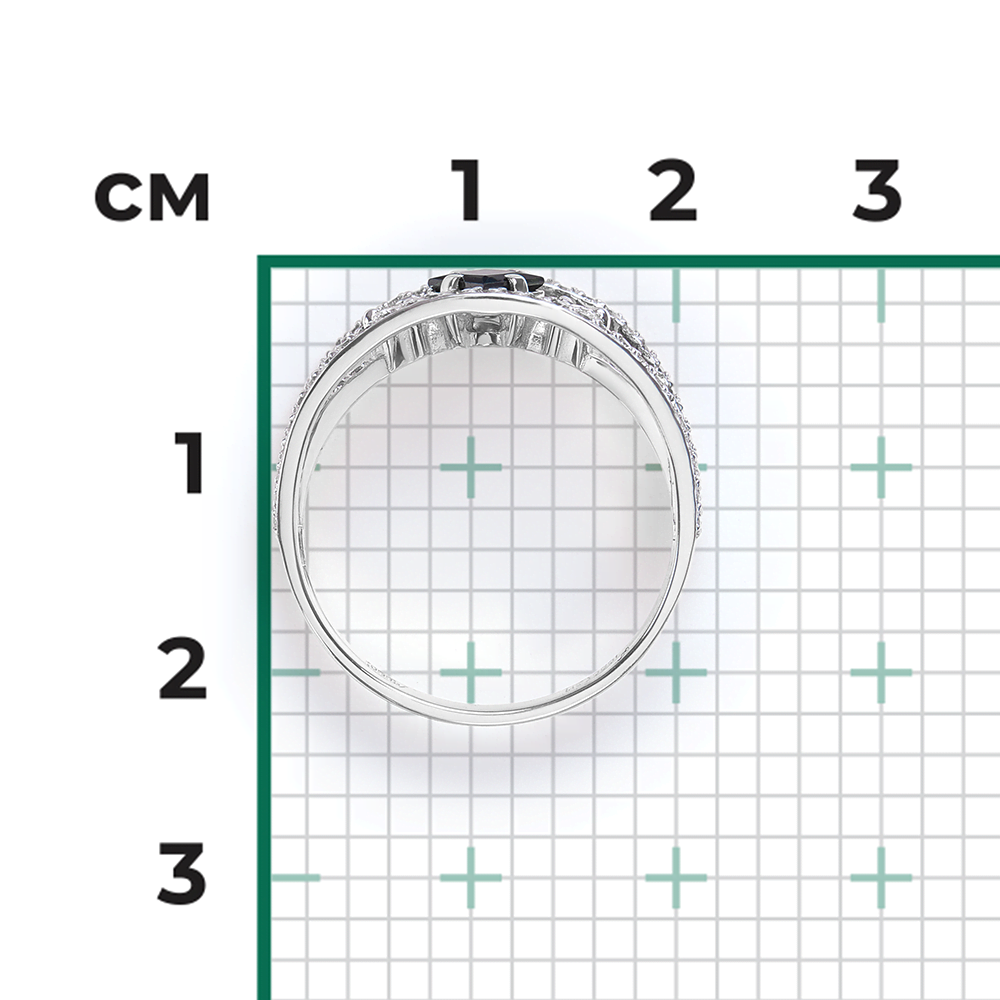 Кольцо из белого золота с сапфиром и бриллиантами 01-1424-00-105-1120-30