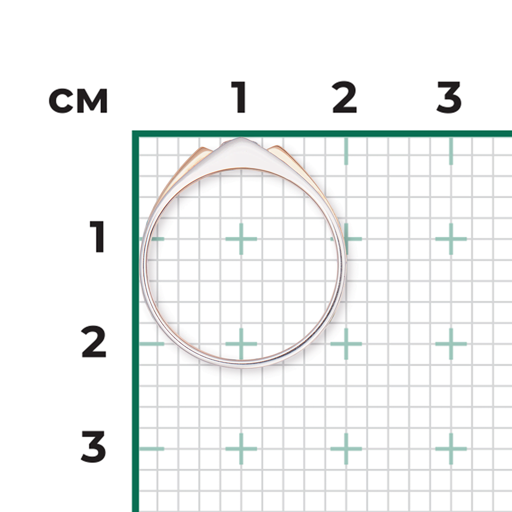 Кольцо из комбинированного золота с фианитом 01-5075-00-401-1111