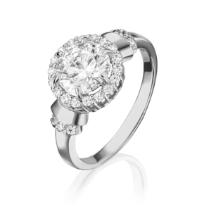 Кольцо из белого золота с фианитами 01-4256-00-501-1120-38