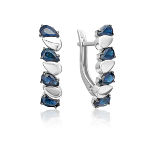 Серьги с английским замком из белого золота с сапфирами 02-5466-00-102-1120