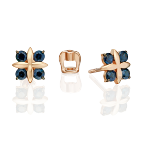 Серьги-пусеты из красного золота с сапфирами 02-5488-00-102-1110