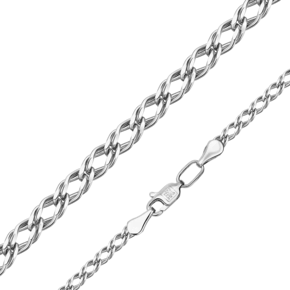 Цепь из белого золота с алмазной гранью (плетение «Двойной ромб») 21-0311-050-1120-17