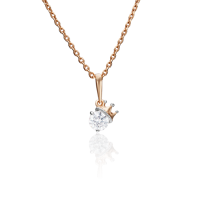 Подвеска «Корона» из красного золота с фианитом 03-2947-00-501-1110-38