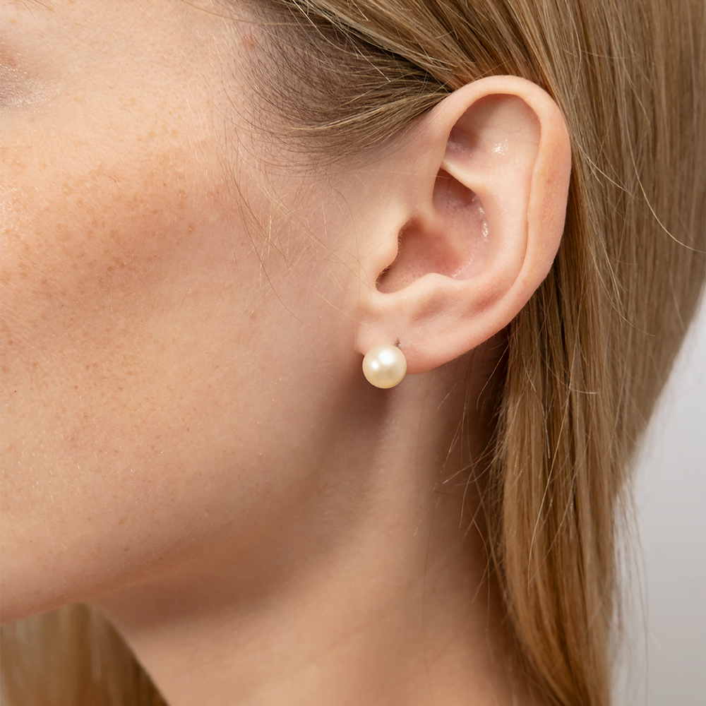 Серьги-пусеты из белого золота с жемчугом культивированным 02-1743-00-301-1120-31