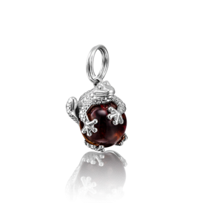 Подвеска «Лягушка» из серебра с янтарём 03-2778-00-271-0200-62