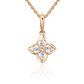 Подвеска из красного золота с фианитами