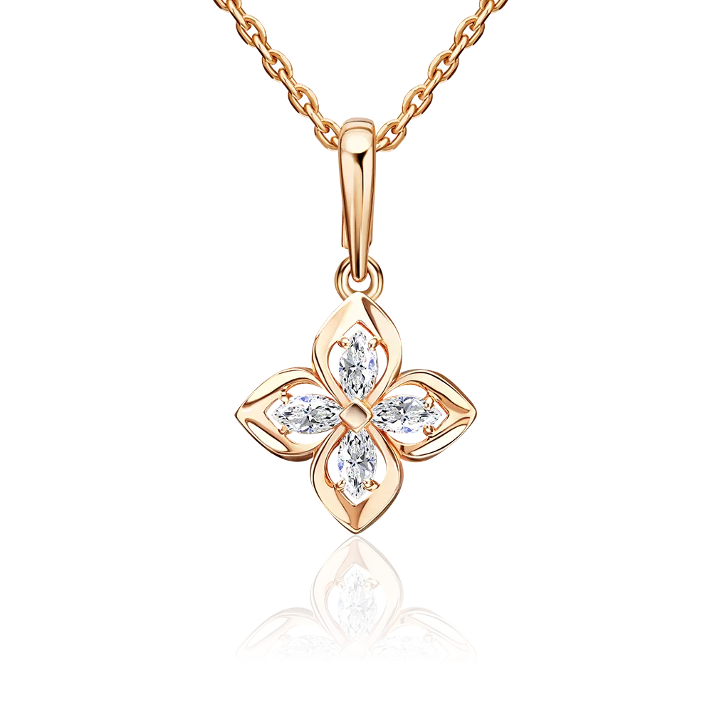 Подвеска из красного золота с фианитами 03-3680-00-401-1110