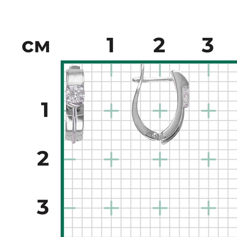 Серьги с английским замком из белого золота с бриллиантом 02-4300-00-101-1120-30