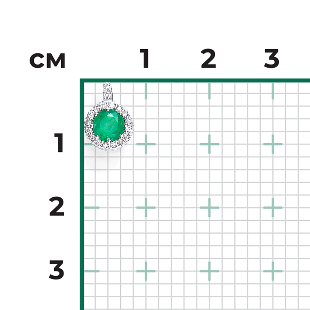 Подвеска из белого золота с изумрудом и бриллиантами 03-0429-00-106-1120-30