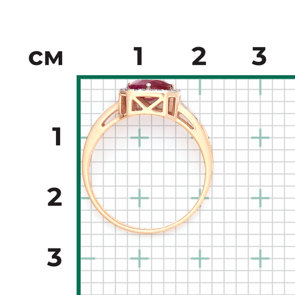 Кольцо из красного золота с рубином и бриллиантами 01-1321-00-107-1110-30