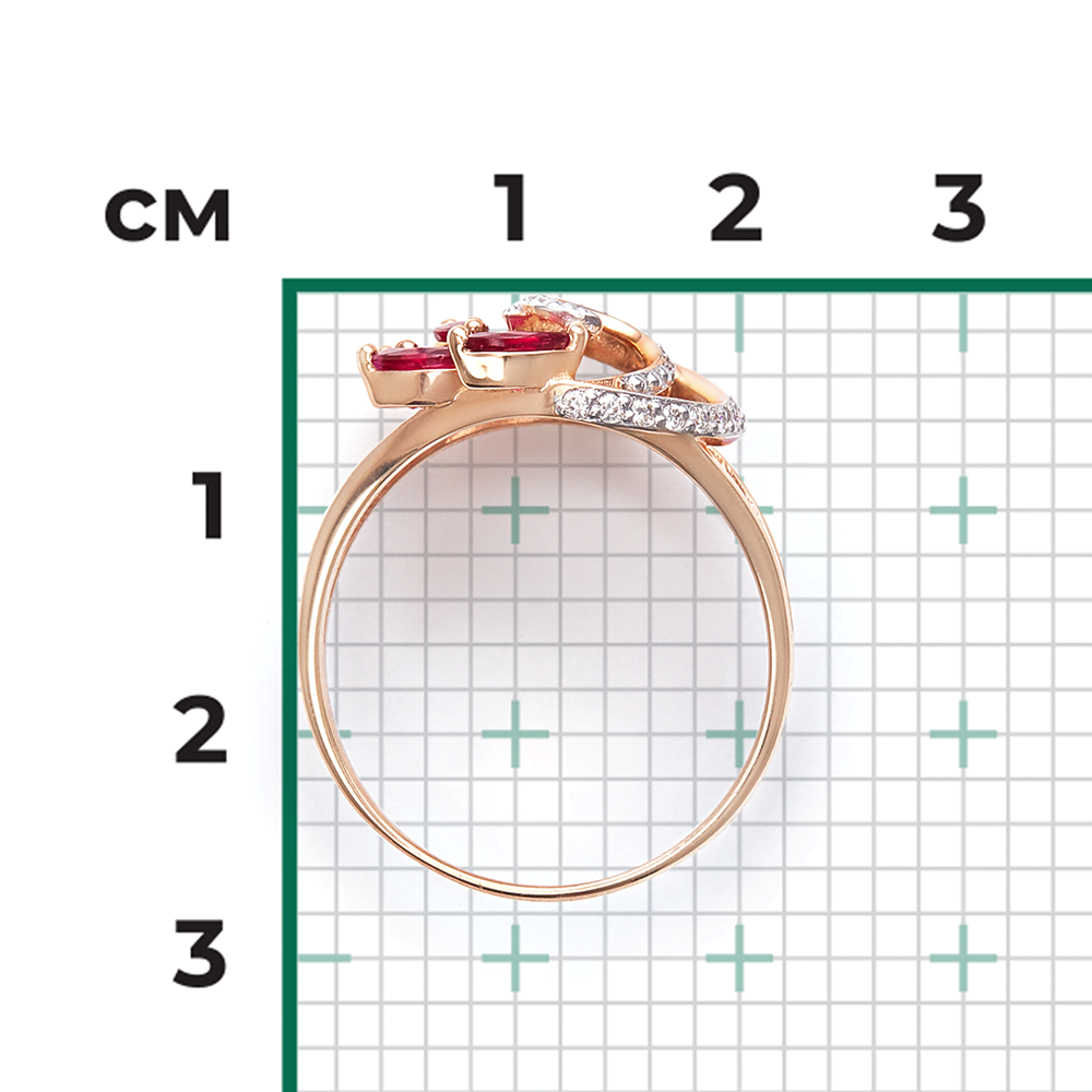 Кольцо из красного золота с рубинами и бриллиантами 01-1368-00-107-1110-30