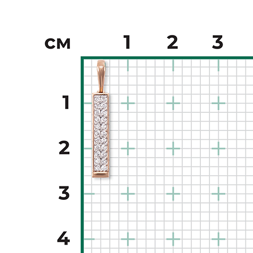 Подвеска из красного золота с фианитами 03-2979-00-401-1110-48