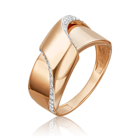 Кольцо из красного золота с фианитами 01-5425-00-401-1110-23