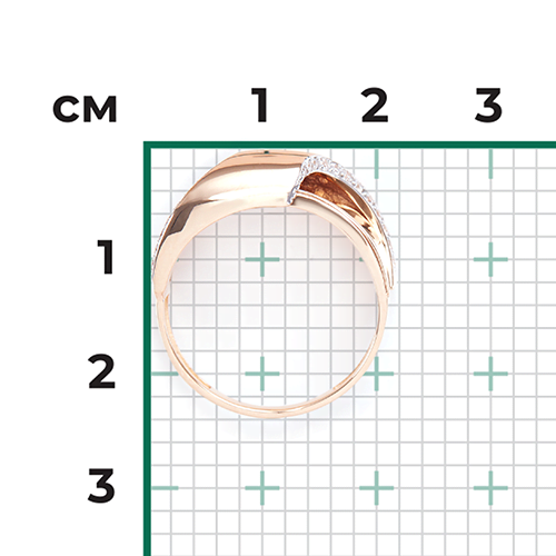 Кольцо из красного золота с фианитами 01-5425-00-401-1110-23