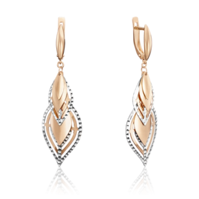 Серьги с английским замком из красного золота
