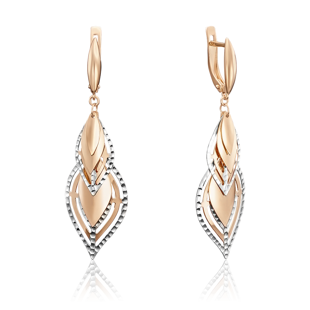 Серьги с английским замком из красного золота 02-3608-00-000-1110-04