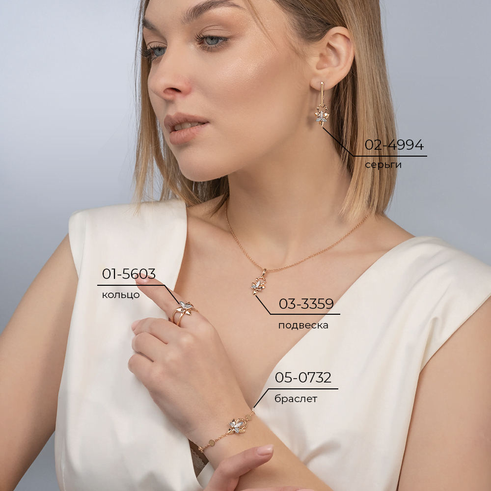 Серьги с английским замком из комбинированного золота с бриллиантами 02-4994-00-101-1111