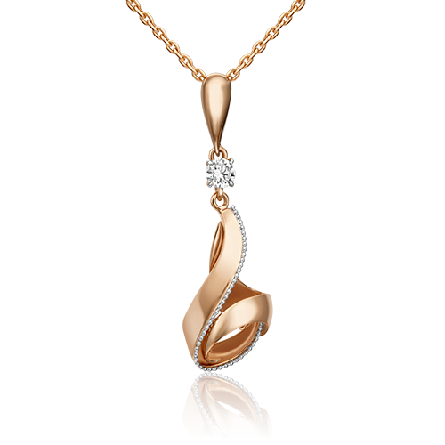 Подвеска из комбинированного золота с фианитом 03-3088-00-501-1111-38