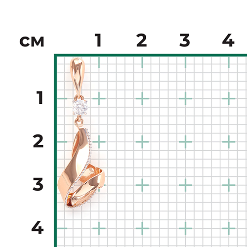 Подвеска из комбинированного золота с фианитом 03-3088-00-501-1111-38