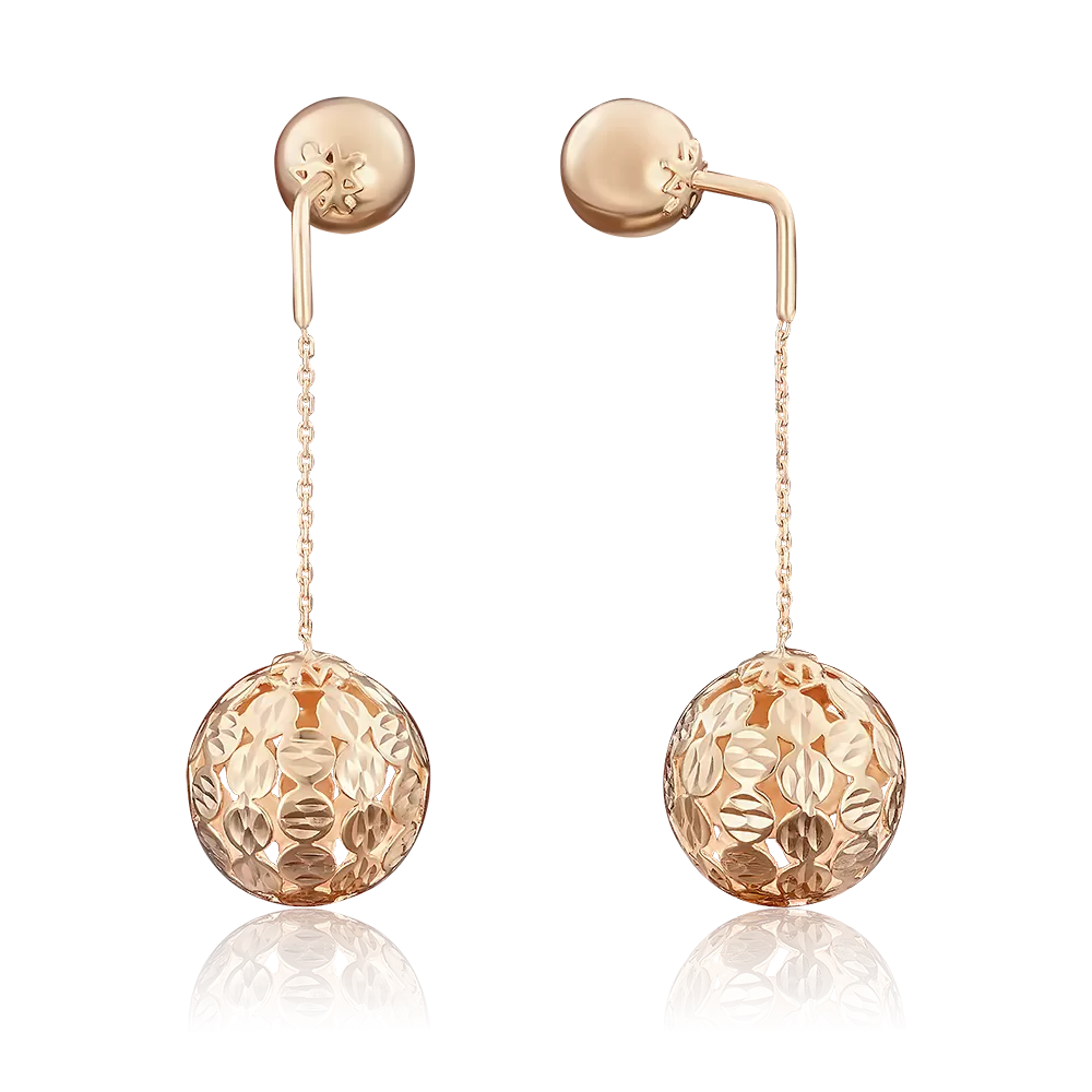 Серьги-пусеты из красного золота 02-3573-00-000-1110-01