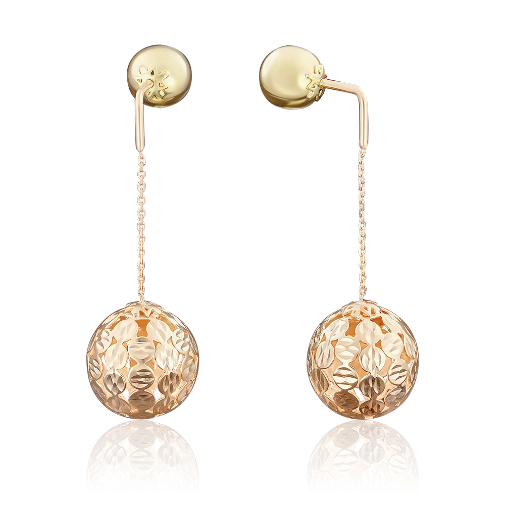 Серьги-пусеты из комбинированного золота 02-3573-00-000-1113-01