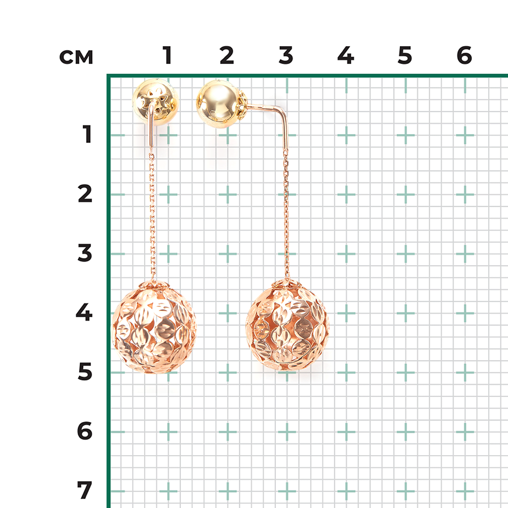 Серьги-пусеты из комбинированного золота 02-3573-00-000-1113-01