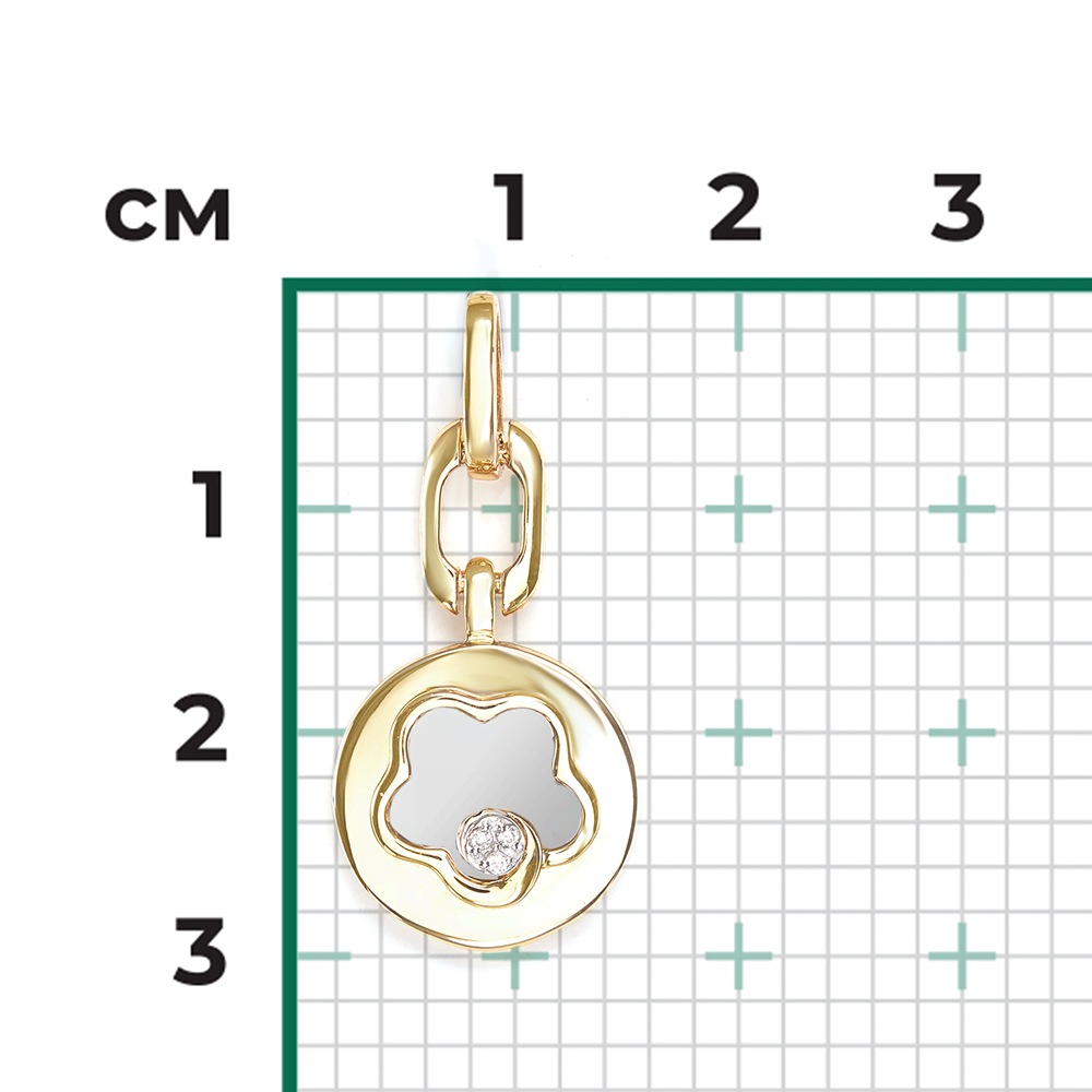 Подвеска из комбинированного золота с бриллиантами 03-3356-00-101-1121