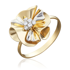 Кольцо из комбинированного золота с фианитами 01-5014-00-401-1121-48