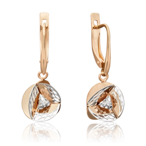 Серьги с английским замком из комбинированного золота 02-3918-00-000-1111-48