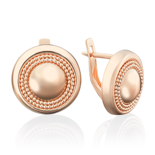 Серьги с английским замком из красного золота 02-3919-00-000-1110-04