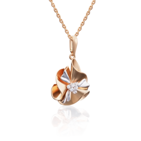 Подвеска из комбинированного золота с фианитами 03-2654-00-401-1111-48