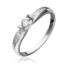 Помолвочное кольцо из белого золота с бриллиантами 01-4961-00-101-1120-30
