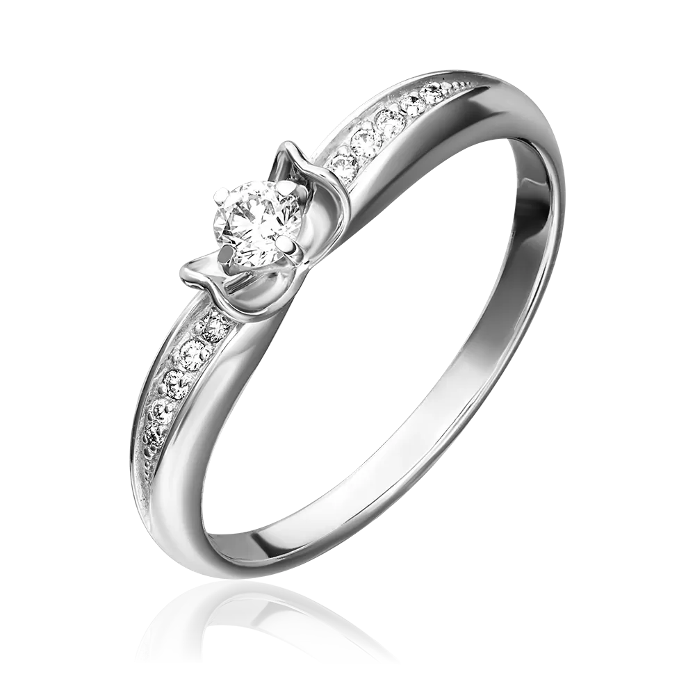 Помолвочное кольцо из белого золота с бриллиантами 01-4961-00-101-1120-30