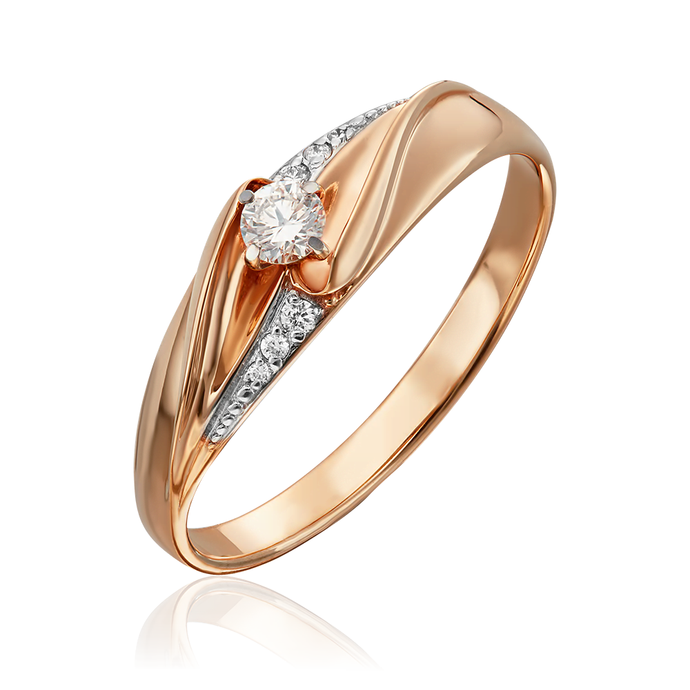 Кольцо из красного золота с бриллиантами 01-4962-00-101-1110-30