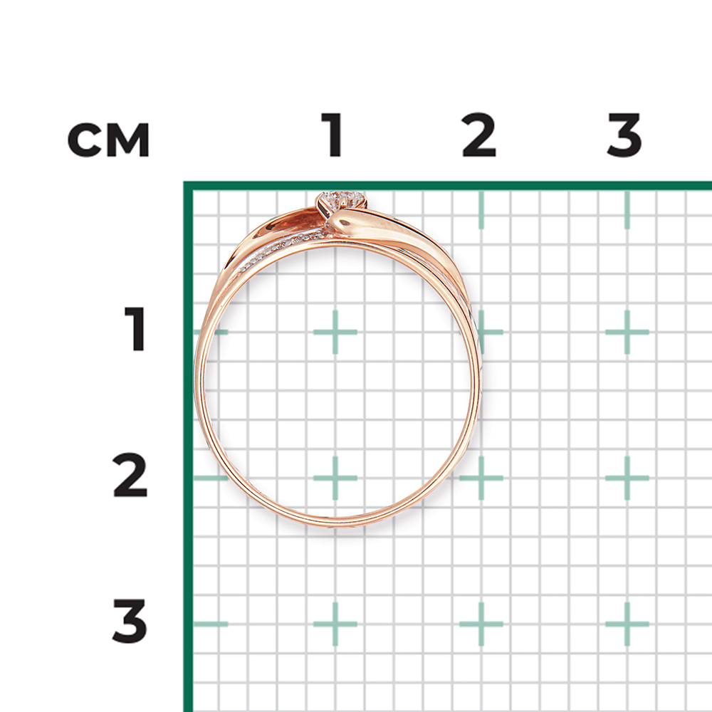 Кольцо из красного золота с бриллиантами 01-4962-00-101-1110-30