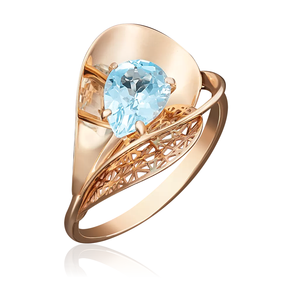 Кольцо из красного золота с топазом 01-4963-00-201-1110-46