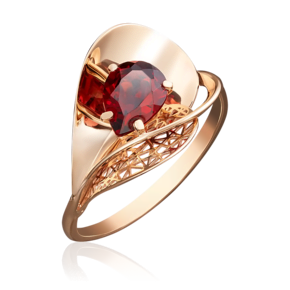 Кольцо из красного золота с гранатом 01-4963-00-204-1110-46