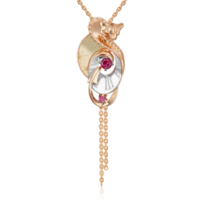 Подвеска «Обольщение» из комбинированного золота с гранатами 03-3318-00-204-1140