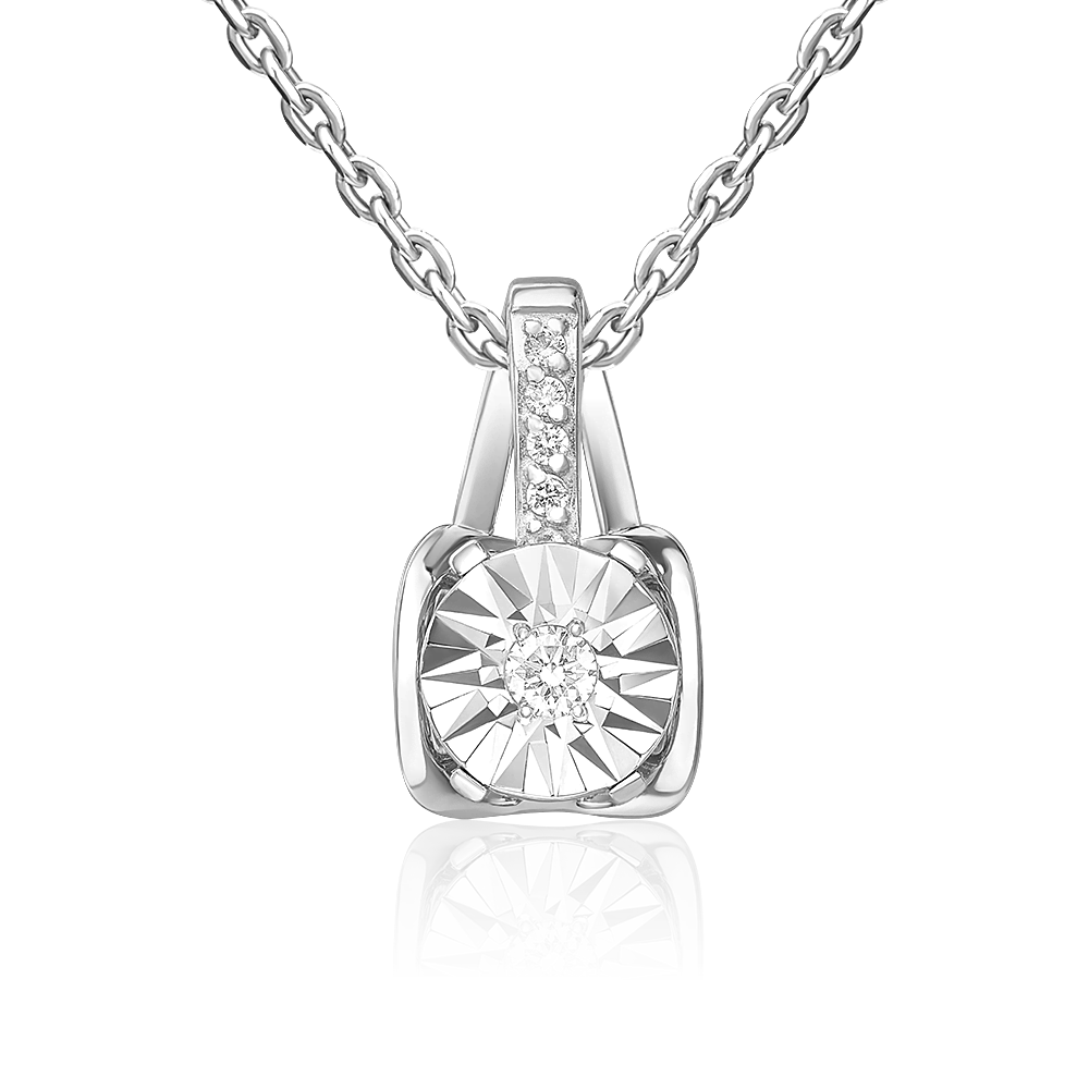 Подвеска из белого золота с бриллиантами 03-3470-00-101-1120